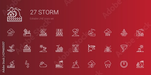 storm icons set