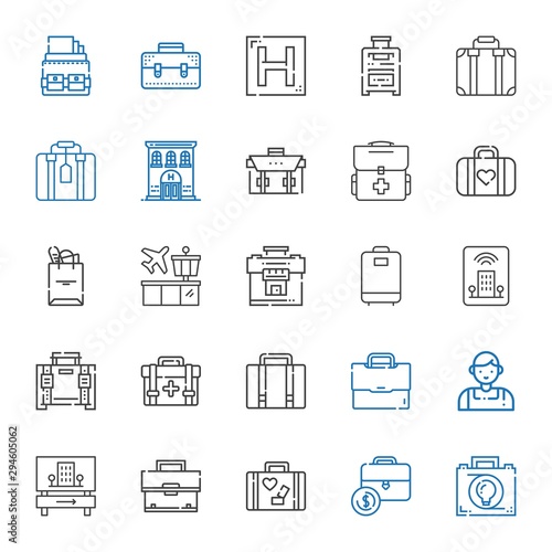 suitcase icons set