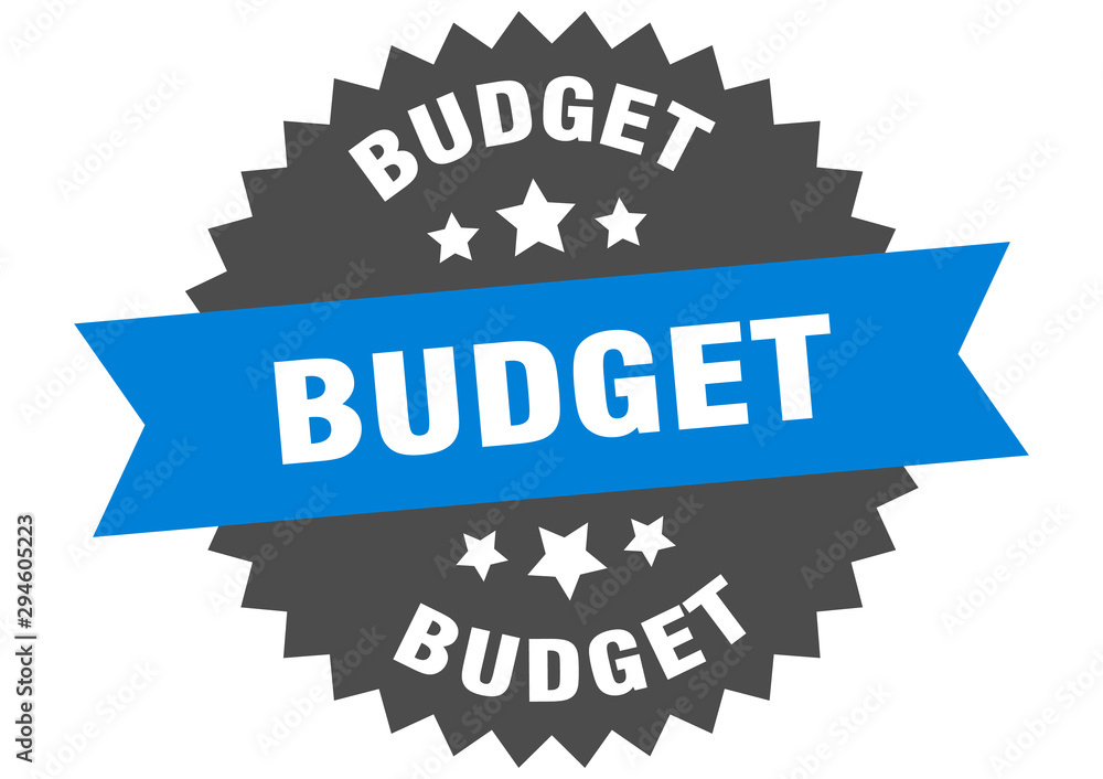 Fototapeta premium budget sign. budget blue-black circular band label