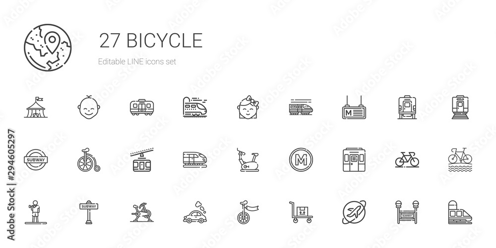 bicycle icons set