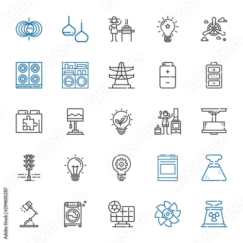 electric icons set