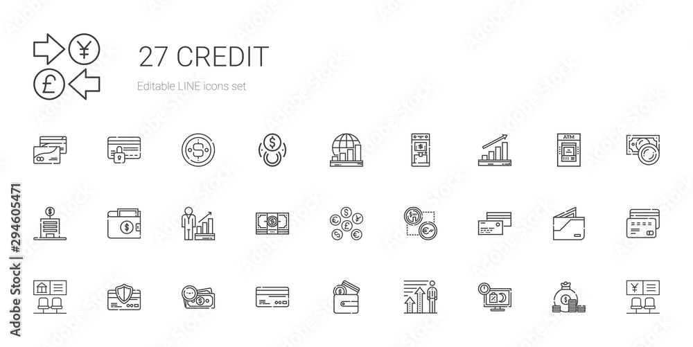 credit icons set