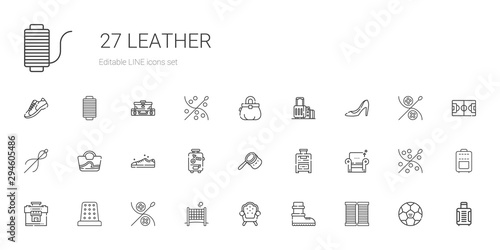 leather icons set