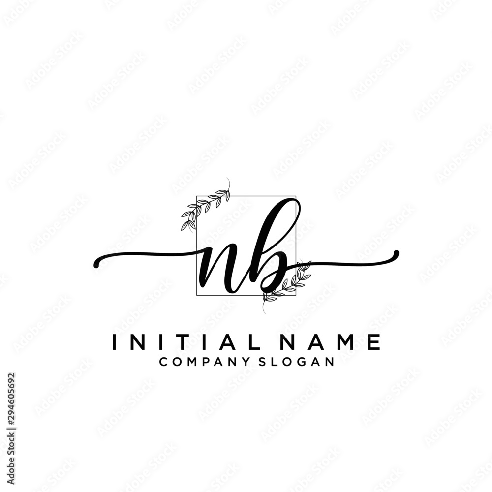 NB Beauty vector initial logo, handwriting logo. NB Beauty vector initial logo, handwriting logo.