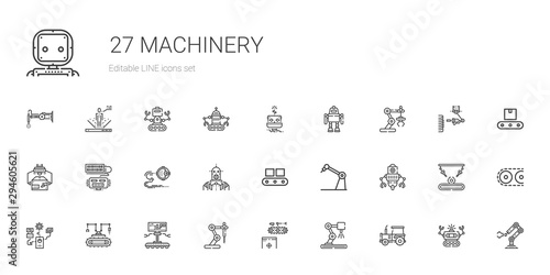 machinery icons set