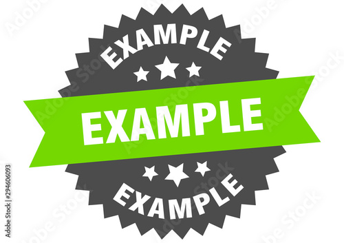 example sign. example green-black circular band label