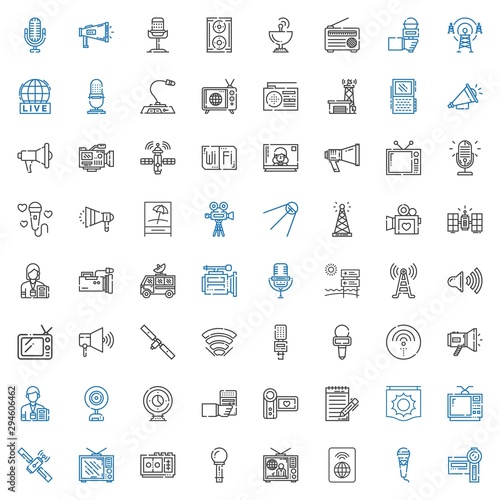 broadcast icons set