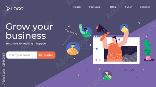 Referral marketing modern abstract concept vector illustration
