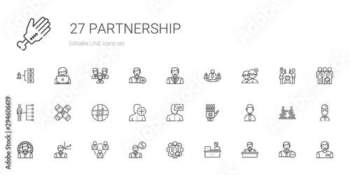 partnership icons set