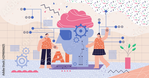 Artificial intelligence modern abstract concept vector illustration