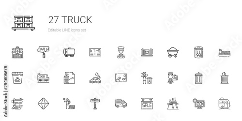 truck icons set