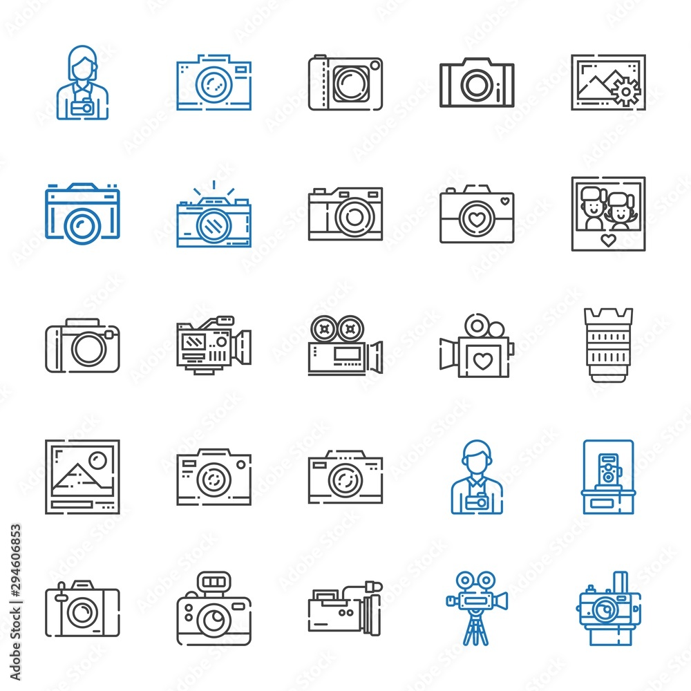 photographer icons set