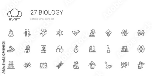 Fotografia, Obraz biology icons set