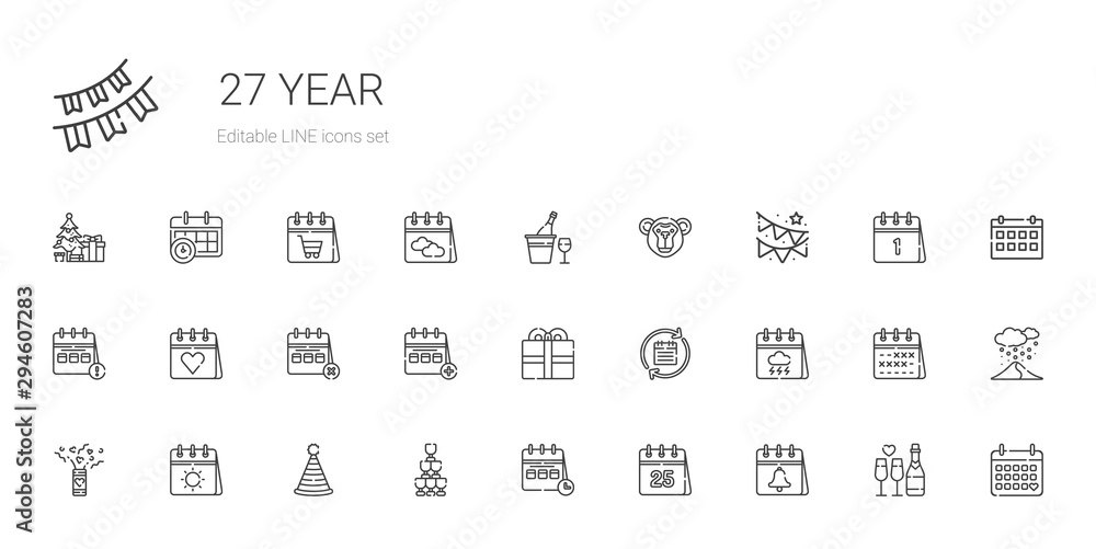 year icons set