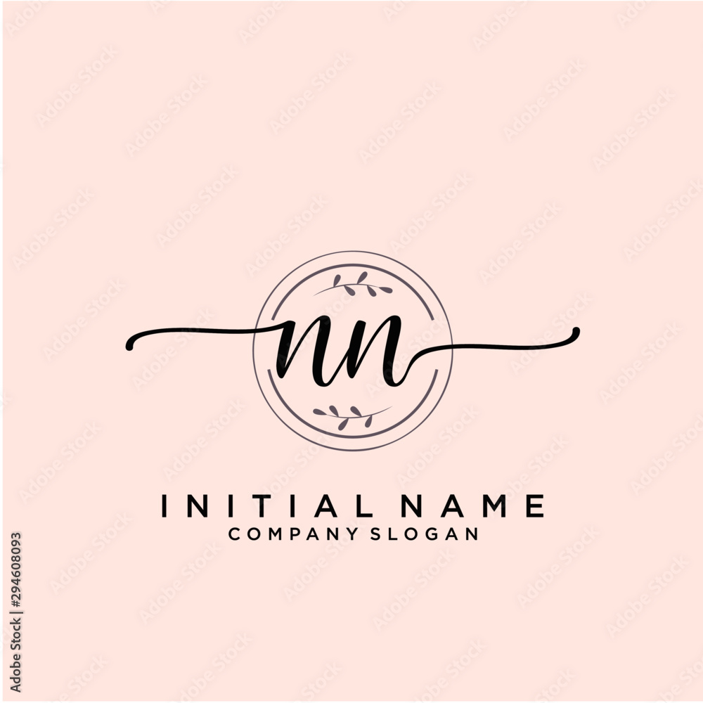 NN Beauty vector initial logo, handwriting logo. NN Beauty vector initial logo, handwriting logo.