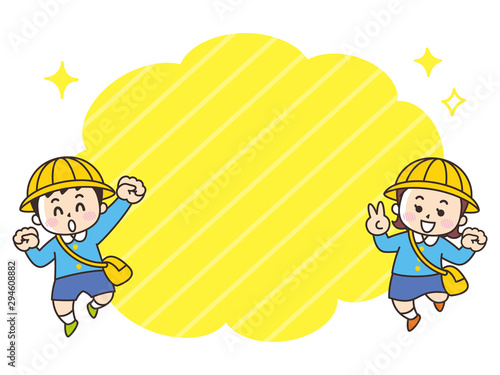 園児の男女　吹き出し