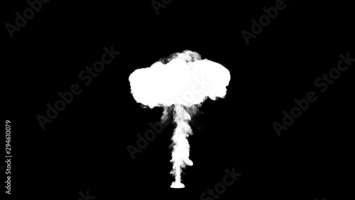 Fire explosion on a black background with alpha channel. 3D animation.