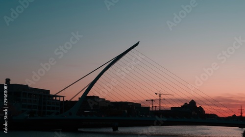 dublin bridge at sunset