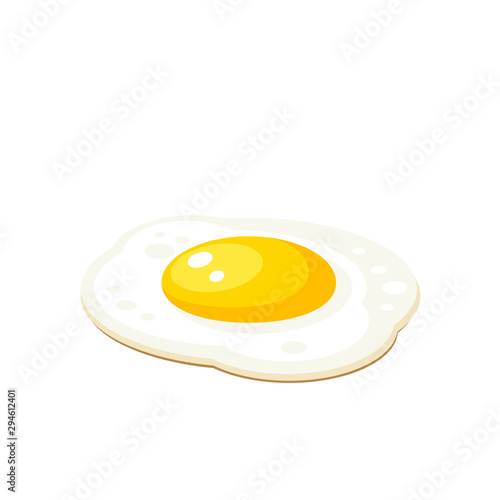 Fried egg. Vector illustration cartoon flat isolated icon collection.