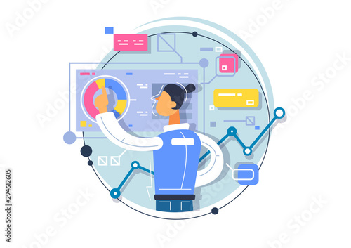 Business analytics, training of business processes. Application development in augmented reality.