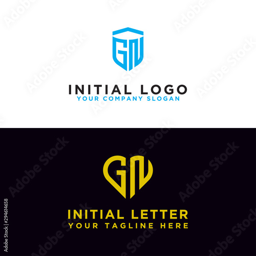 Modern graphic design logo set, GN Inspirational logo design for all companies. -Vectors