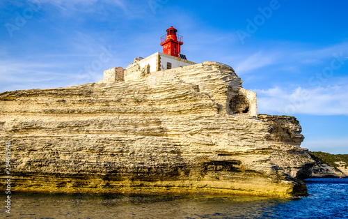 lighthouse at the coast of corsica - bonifacio