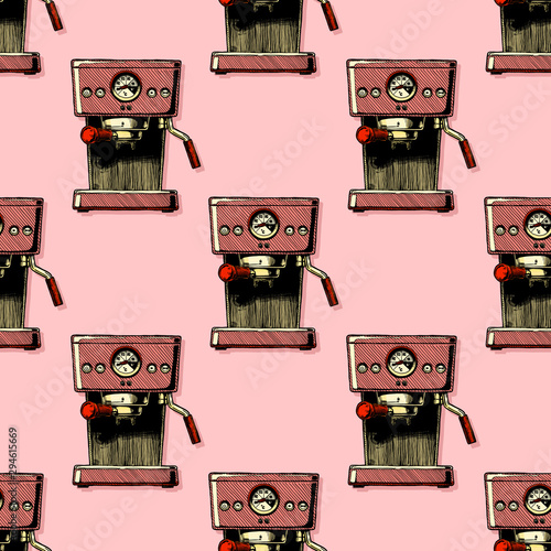 Pattern with coffee machines