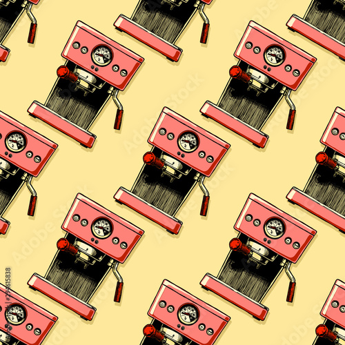 Pattern with coffee machines