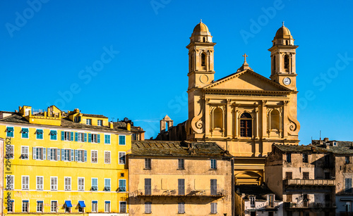 Tableau sur toile old town and harbor of bastia on corsica