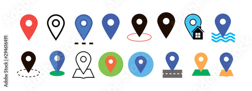 Placeholder flat symbol set, location vector icons