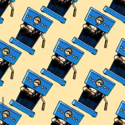 Pattern with coffee machines