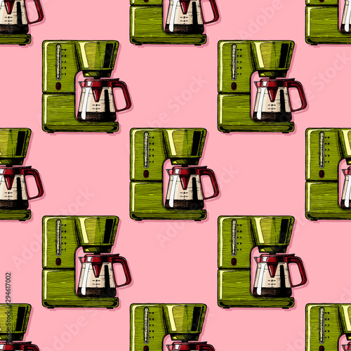 Pattern with coffee machines