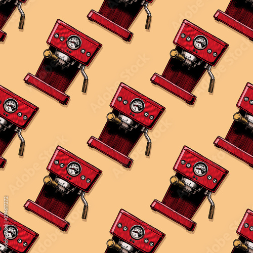 Pattern with coffee machines