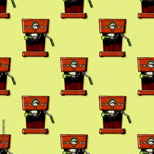 Pattern with coffee machines