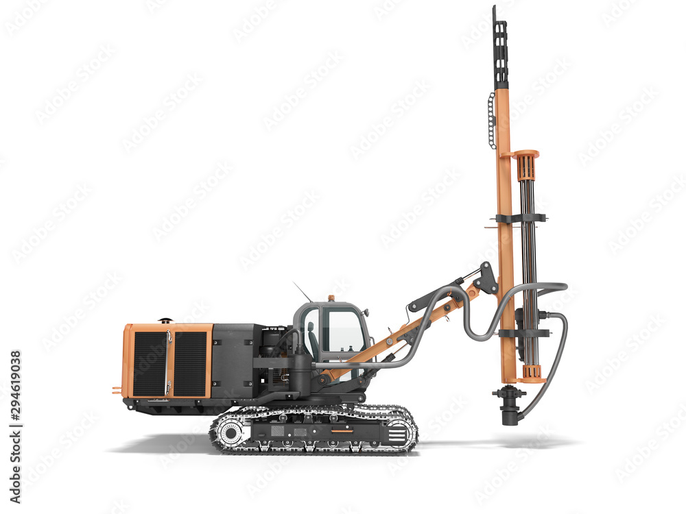 Crawler mobile drilling rig concept for construction work 3d render on  white background with shadow ilustración de Stock | Adobe Stock