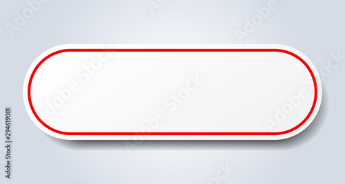 blank sign. blank rounded red sticker. blank