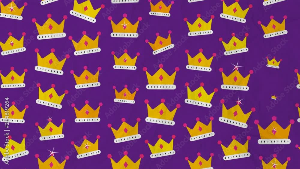 Crown Symbols Pattern Animation with Chroma Green Screen and Luma Matte. Loop-ready. Perfect for overlays and motion backgrounds.
