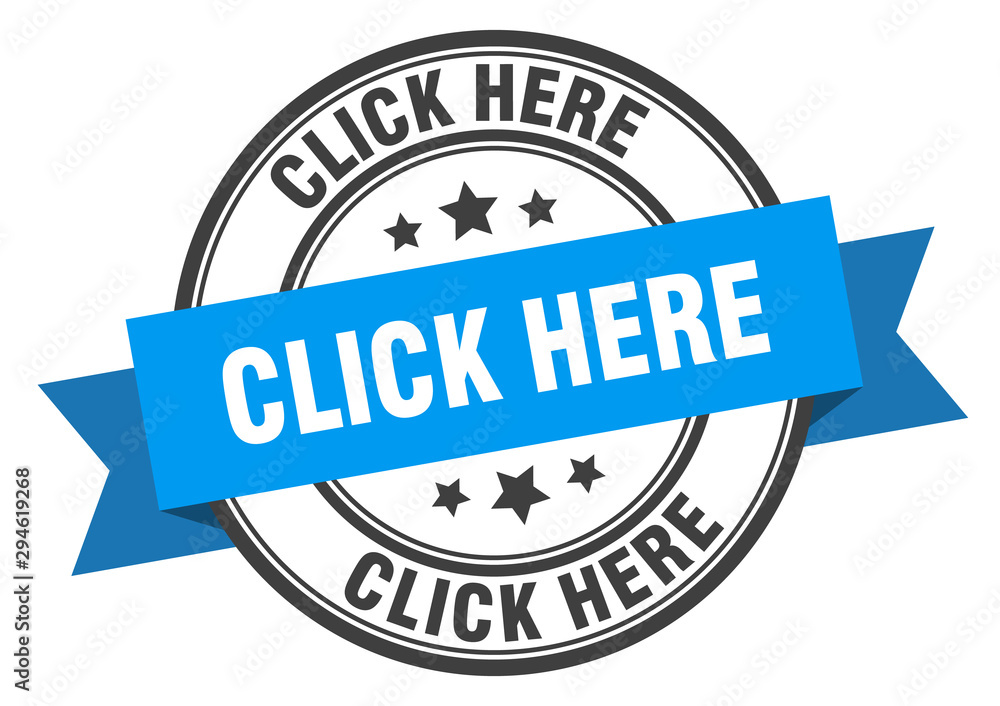click here label. click here blue band sign. click here click here label. click here blue band sign. click here