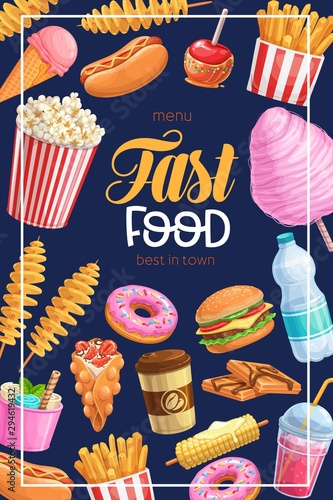 Takeaway meals, street food banner
