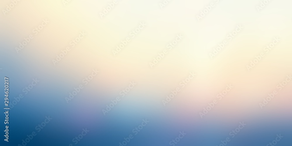 Blue smoky bottom on yellow pastel empty background. Sky blurred pattern. Simple illustration.