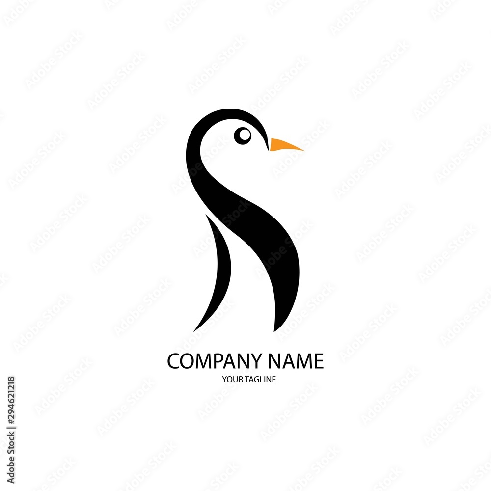 Naklejka premium Penguin logo vector