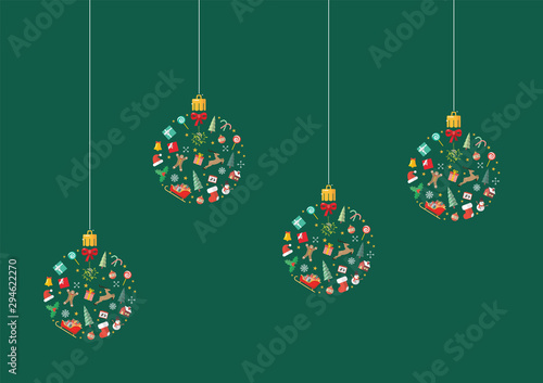 Christmas balls made of decoration elements