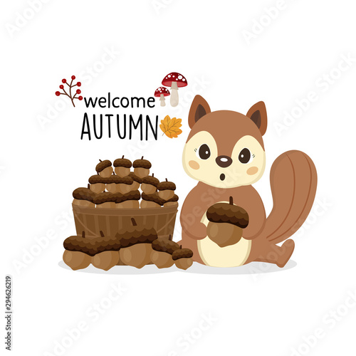 Welcome autumn with wild animal.