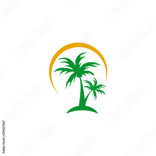 Coconut tree icon logo design vector template