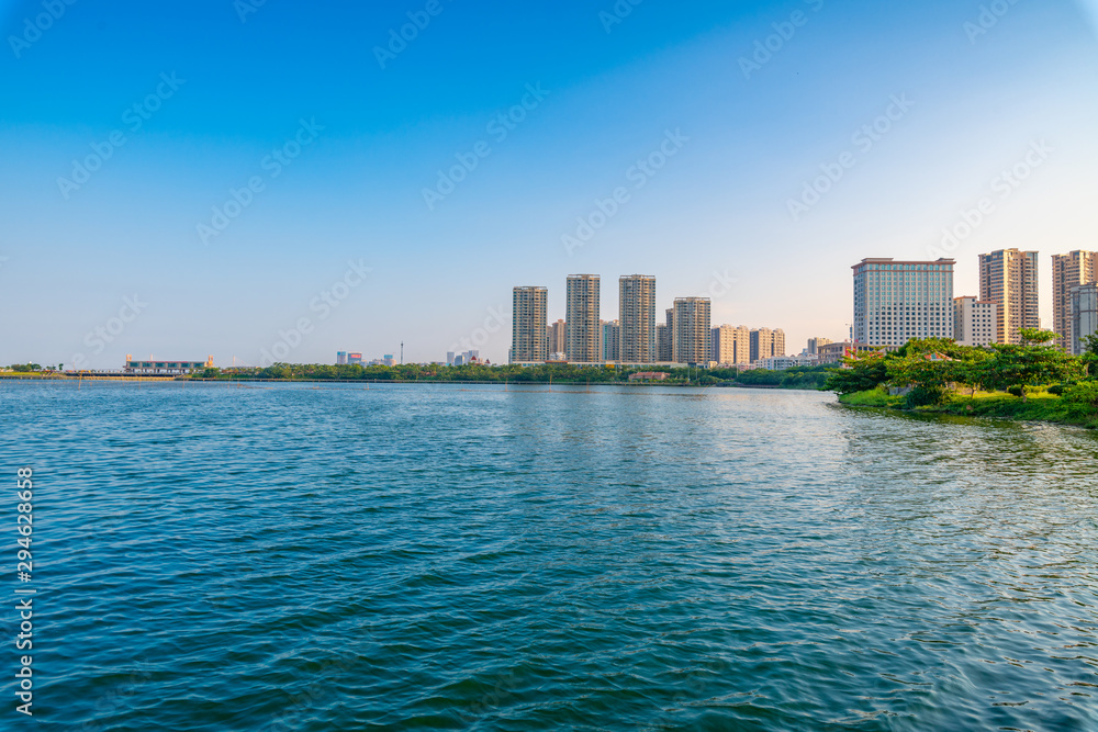 Cityscape of Zhanjiang Bay, Guangdong Province, China