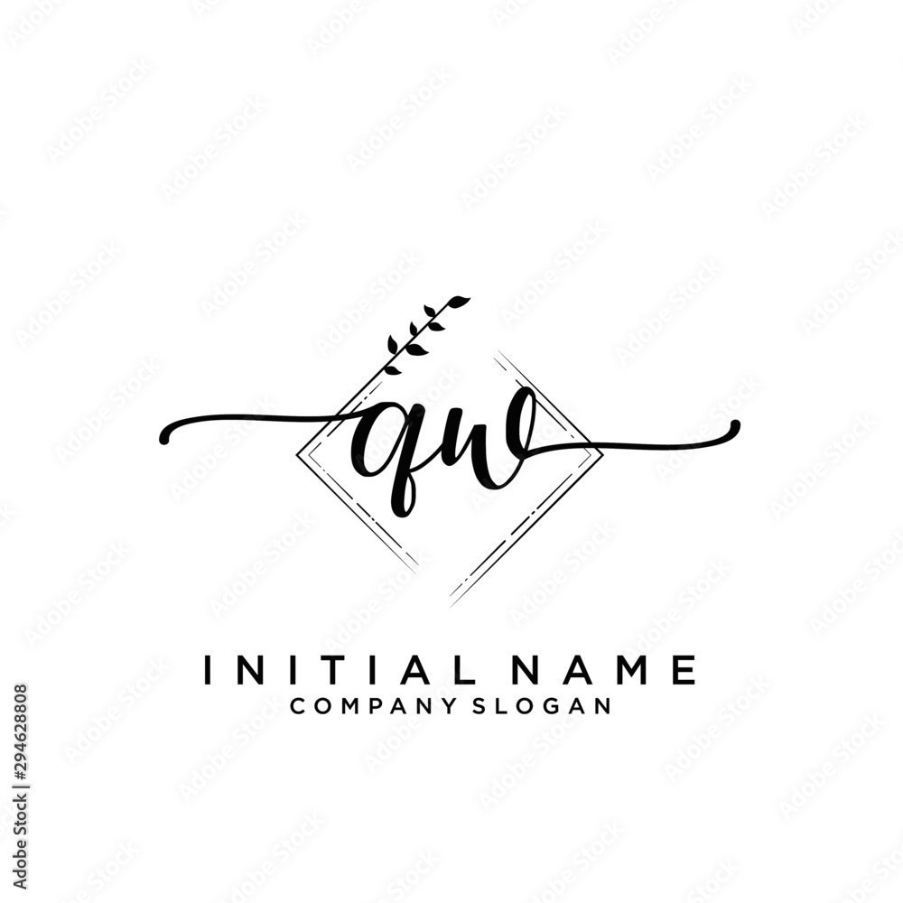 QW Beauty vector initial logo, handwriting logo. QW Beauty vector initial logo, handwriting logo.