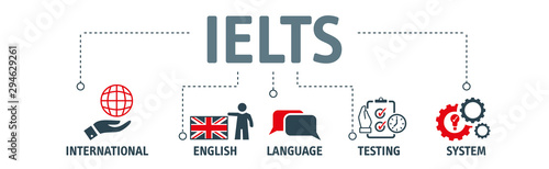 Banner IELTS - english test exam education concept