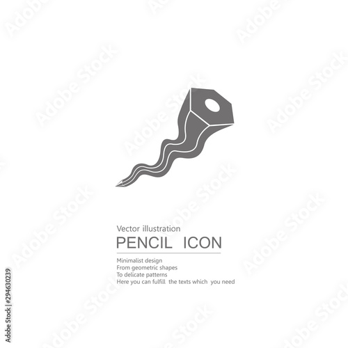 Vector drawn pencil. Isolated on white background.