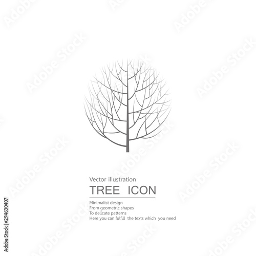Vector drawn tree. Isolated on white background.