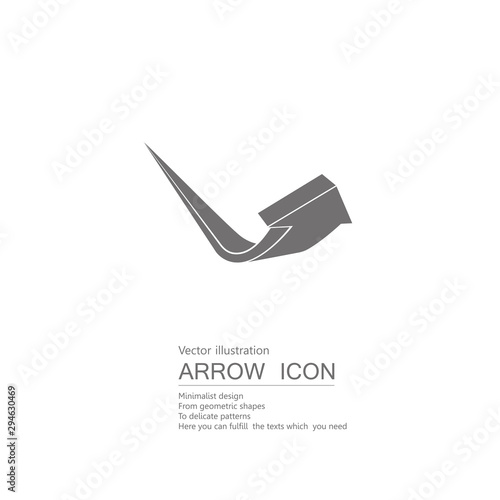Vector drawn arrow. Isolated on white background.
